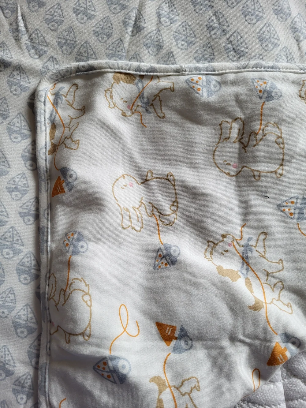 Bunnies by the Bay White Baby Receiving Blanket with Bud/Skipit